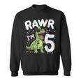 Five Rawr I'm 5 Years OldRex Dinosaur 5Th Birthday Boys Sweatshirt