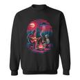 Alien And Bigfoot Campfire Moon Ufo Adventure Hiking Sweatshirt