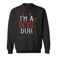 Lazy Easy Im A Devil Costume For Diy Halloween Party Sweatshirt