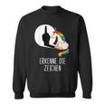 Unicorn Erkenne Die Zeichen Sweatshirt