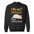 Gato Regalo I'm Not Antisocial I'm Anti Stupid Camisa de entrenamiento
