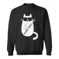 Gatto Divertente Con Occhiali Da Sole Musicista Flauto Felpa