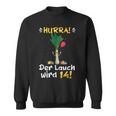 Hurra Der Lauch Wird 14 Boy 14Th Birthday Sweatshirt