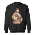 Jesus Loves Moo Deng Bouncy Pig Cute Baby Hippo Meme Sweatshirt