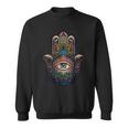 Khamsah Eye Or Hand Of Fatima On Colourful Hamsa Hand Sweatshirt