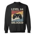 Level 44 Unlocked Video Gamer 44Th Birthday Vintage Sweatshirt