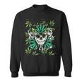 Marijuana Skull Con Funghi Foglia Di Cannabis Felpa