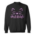 Meow Cute Cat Face Frase Divertente Per I Fan Dei Gatti Felpa