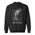 Okkult Atheist Burn Church Stay Lit Satan Devil Grunge Sweatshirt