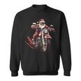 Santa Riding A Motorcycle Biker Motorcycle Lover Xmas Pajama Sweatshirt