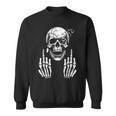 Skull Skeleton Middle Finger Adult Humour F You Sweatshirt