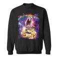 Space Cat Lama Pug Riding Nachos Sweatshirt