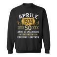 Vintage Aprile 1974 Uomo Donna Regalo Anni 50 Compleanno Felpa
