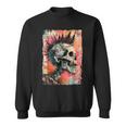 Vintage Graffiti Biker Rocker Skull Punk Horror Skull Sweatshirt