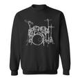 Vintage Rock Music Drummer Drum Kit Drummer Sweatshirt