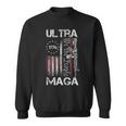 Vintage Usa Flag Ultra Maga Gun Usa 4Th Of July Trump 2024 Sweatshirt