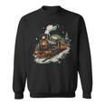 Weihnachtszugintage Dampflokomotive Retro Zug Leiter Sweatshirt