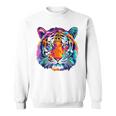 Colorful Tiger Graphic Sweatshirt
