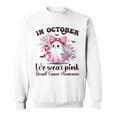 Halloween In October We Wear Pink Breast Cancer Awareness Sweatshirt