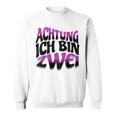 Kinder Achtung Ich Bin Zwei Geburtstag 2 Geburtstagsfeier Sweatshirt