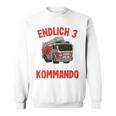 Kinder Endlich Drei Jahre 3Rd Birthday Boys Fire Brigade 80 Sweatshirt