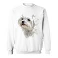 Maltese Dog Motif Pet Illustrazione Maltese Felpa