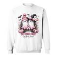 In October We Wear Pink Ghost Witch Breast Cancer Awareness Sweatshirt