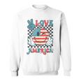 Peace Love America Smile Face Us Flag Fourth 4Th Of July Sweatshirt