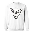 Shaka Sign Hang Good Vibes Retro Loose Hawaii Surfing Sweatshirt
