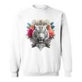 Tigre Flores Ojos Azules Animal Print Arte Tigre Camisa de entrenamiento