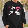 I Am 39 Plus 1 Middle Finger Skull 40Th Birthday Sweatshirt Geschenke für Ihn