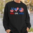 4Th Of July Peace Love America Us Flag Fourth Of July Sweatshirt Gifts for Him