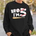 5Th Birthday Boy Bro I'm 5 Year Old Baseball Theme Sweatshirt Gifts for Him