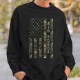 Air Force United States Distressed Camo W Us Flag Sweatshirt Gifts for Him