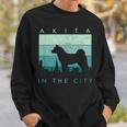Akita Dog In The City Blu Freddo Felpa Regalos para él