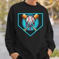 Baseball Home Plate Drip Ice Cream Softball & Baseball Sweatshirt Gifts for Him