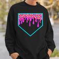 Baseball Ice Cream Dripping Baseball Home Plate Drip Sweatshirt Gifts for Him