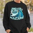 Big Wave Surfer 100 Piede Wave Surf Nazare Portogallo Rad Felpa Regalos para él