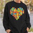 Brick Builder Heart Valentines Block Building Master Builder Sweatshirt Gifts for Him