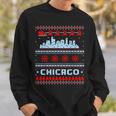 Chicago Flag City Skyline Chicago Fan Ugly Christmas Sweater Sweatshirt Gifts for Him