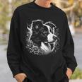 Cool Border Collie Artistic Portrait Sweatshirt Geschenke für Ihn