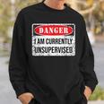 Danger I Am Currently Unsupervised Sweatshirt Gifts for Him