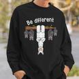 Be Different Alpaca Lama And Bats Sweatshirt Geschenke für Ihn