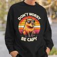 Dont Be Worry Be Capy Capybara Retro Rodent Sweatshirt Geschenke für Ihn