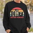 Never Forget Cool Retro Floppy Diskhs And Cassette Tapes Sweatshirt Geschenke für Ihn