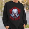 Free Halloween Hugs Evil Killer Scary Clown Horror Halloween Sweatshirt Gifts for Him