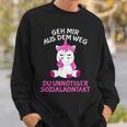 Geh Mir Aus Dem Weg Du Unnötiger Sozialkontakt Unicorn Sweatshirt Geschenke für Ihn