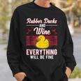 Gummiente Und Wein Badeente Quietscheente Gummiente Sweatshirt Geschenke für Ihn