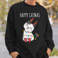 Happy Catmas Lustiges Weihnachts Katze Christmas Tree Sweatshirt Geschenke für Ihn