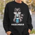 Haschbär Kiffender Waschbär Mit Joint Und Bong For A Boiffer Sweatshirt Geschenke für Ihn